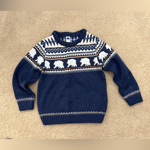 Janie and Jack Polar Bear Fair Isle Sweater Size 4 - Picture 1 of 3